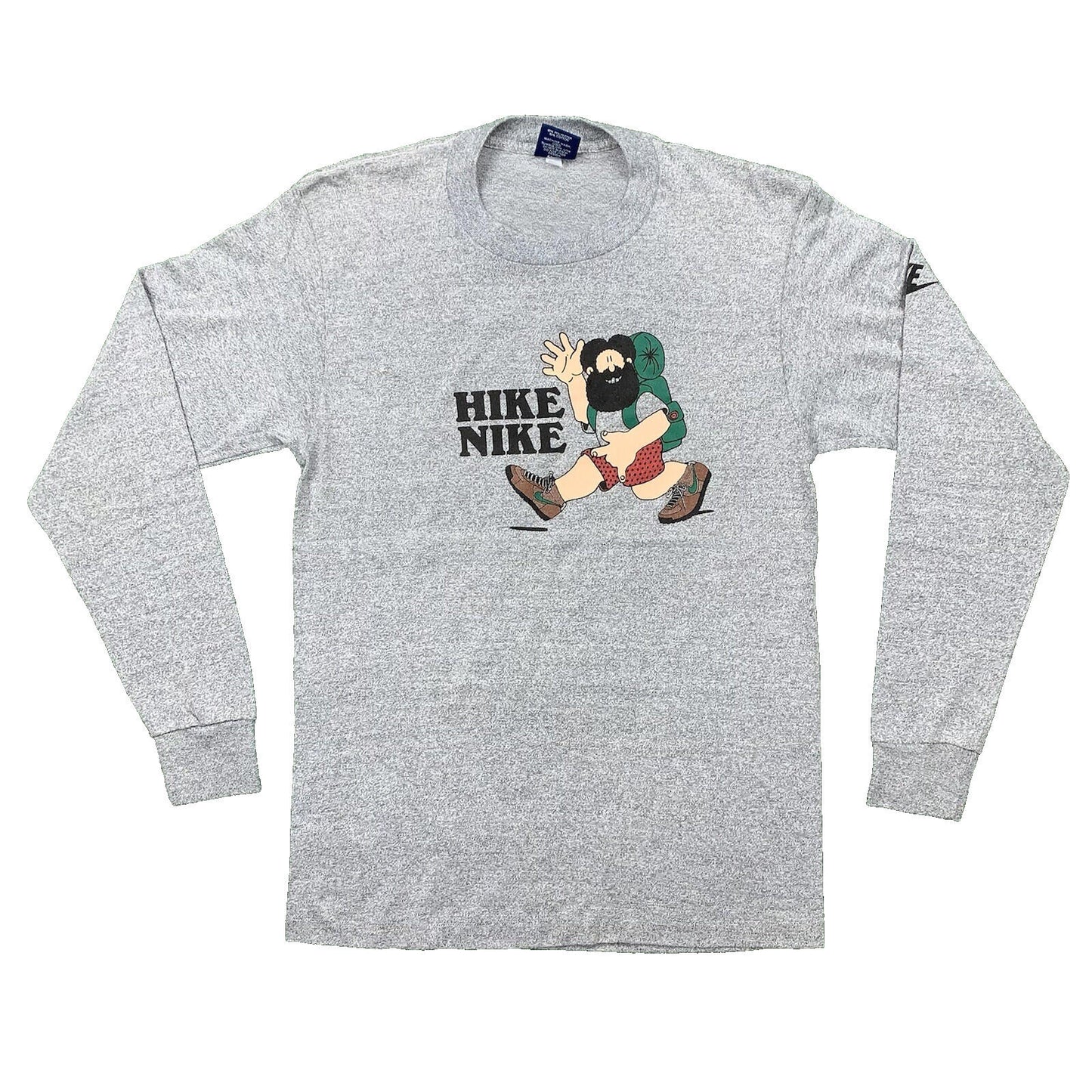 HIKE NIKE 80s Vintage T Shirt OG Rare Grail Geisha Rap Japan Gray Long Sleeve