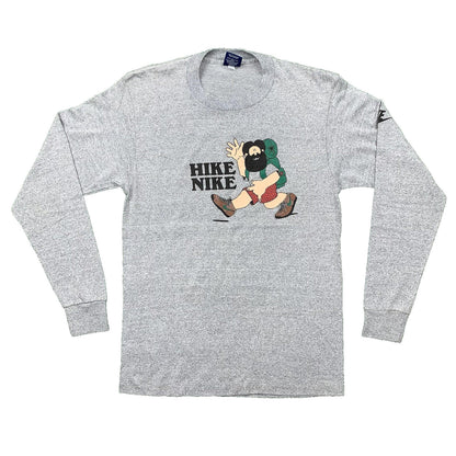 HIKE NIKE 80s Vintage T Shirt OG Rare Grail Geisha Rap Japan Gray Long Sleeve