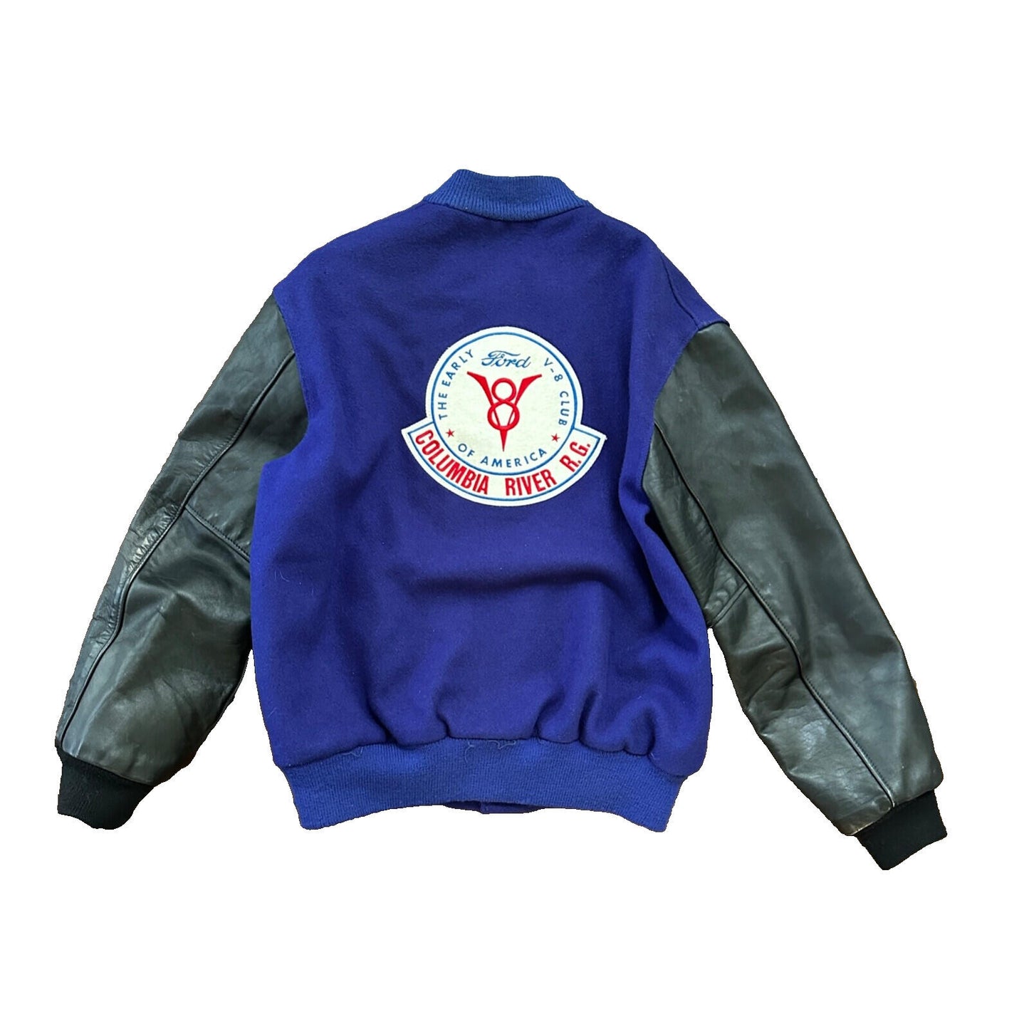 Ford VTG Dehen Varsity Blue V8 Columbia River Letterman 70s Jacket Size 44
