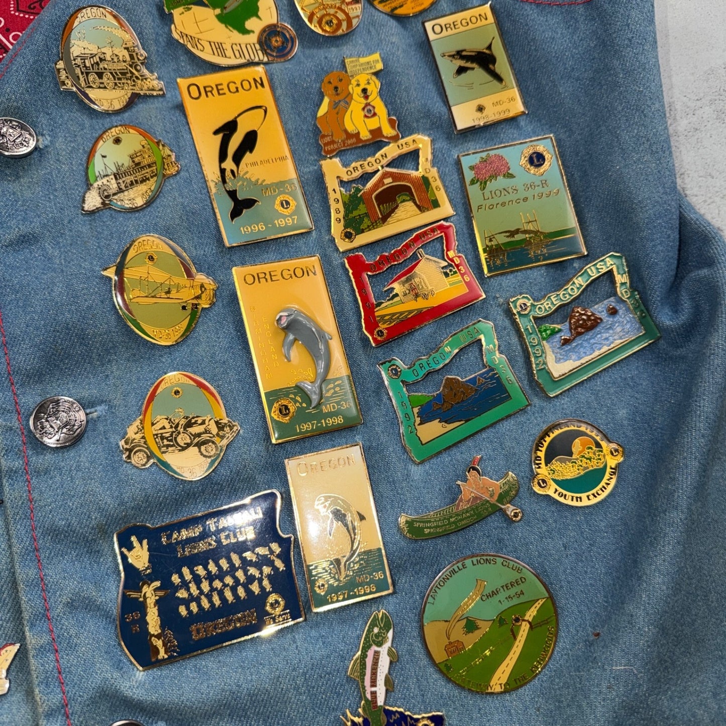 VTG 70s Denim Biker Vest Pins Patches Rare Paisley Hippie Era 1970s Military
