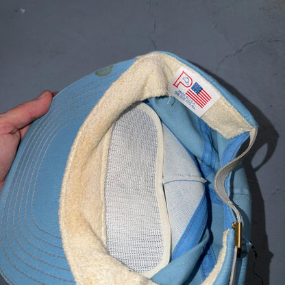 PRO AM Golf Clubs VTG Hat Baseball Cap Snapback Baby Blue USA Golfing Fun Sports