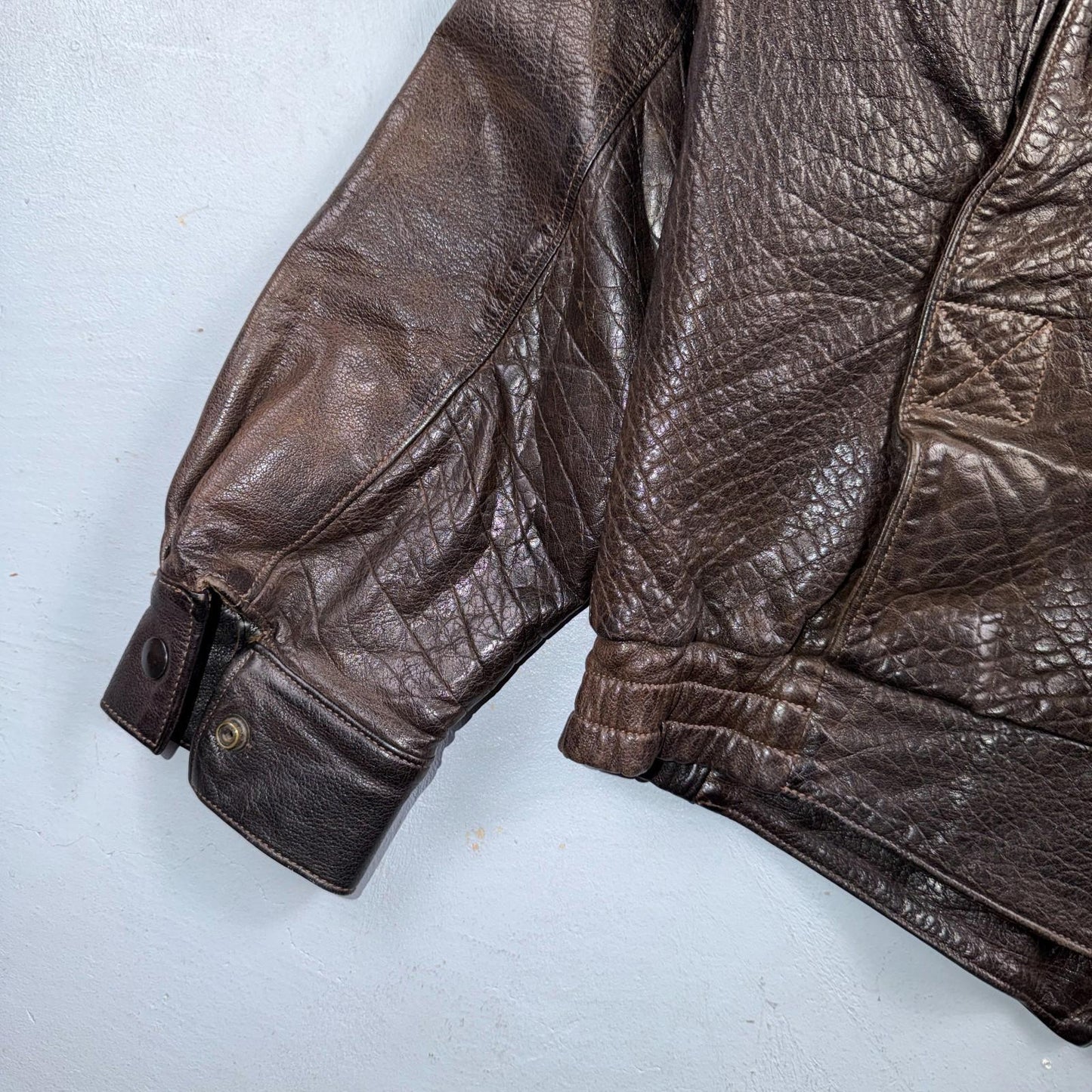 Vintage 1960s 70s Air Force 40 A-2 Flight Jacket Leather Us Military Brown