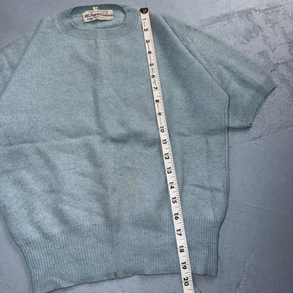 VTG 1940s 1950s Wool Cashmere Sweater Rockabilly Womens Mod Knit Blue Peggy Park