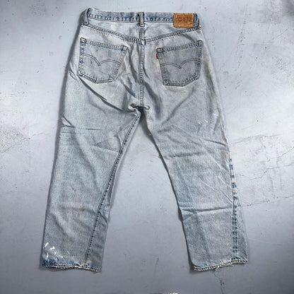 Levis 501 Vintage 80s Redline Selvedge USA XX Jeans Light Wash 38x32 Act 34x27