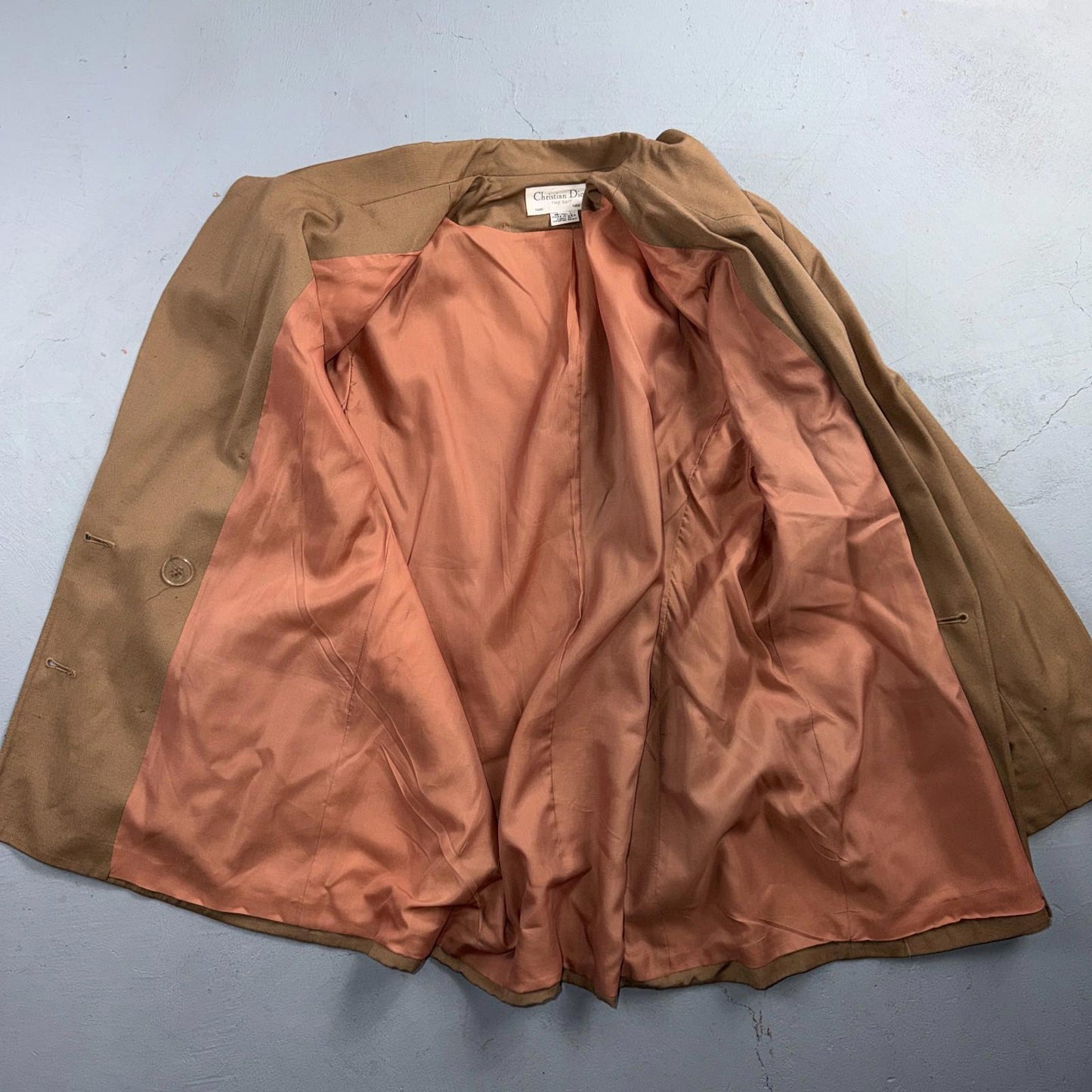VTG Christian Dior Suit Womens Double Breast Suit Skirt Blazer 80s Size 16 1980s