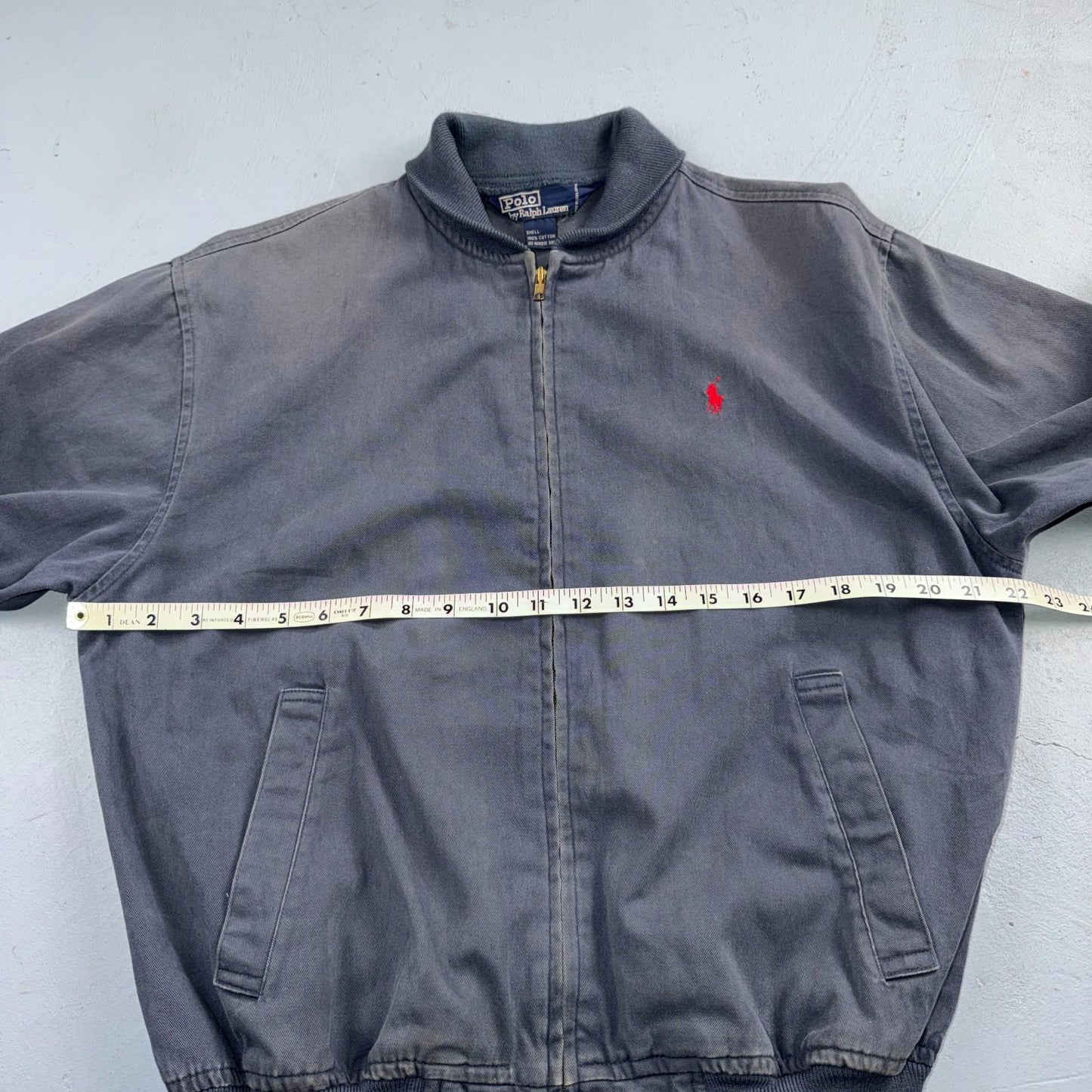 Vintage Polo Ralph Lauren Harrington Jacket Size S Navy Blue Bomber 90s Faded