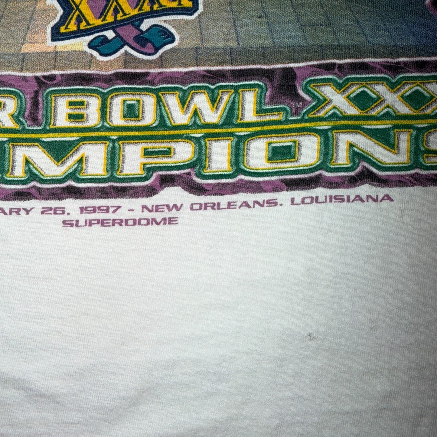 Vintage 1997 Green Bay Packers Super Bowl XXXI Champions T Shirt NFL Starter