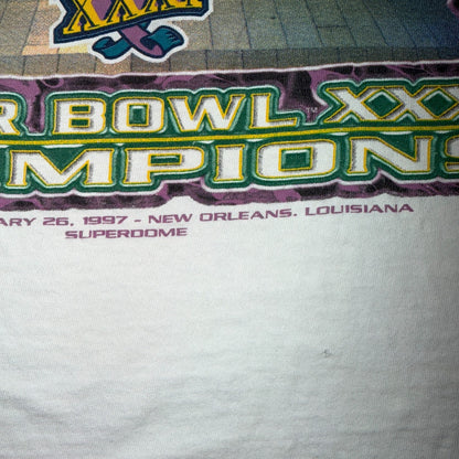 Vintage 1997 Green Bay Packers Super Bowl XXXI Champions T Shirt NFL Starter