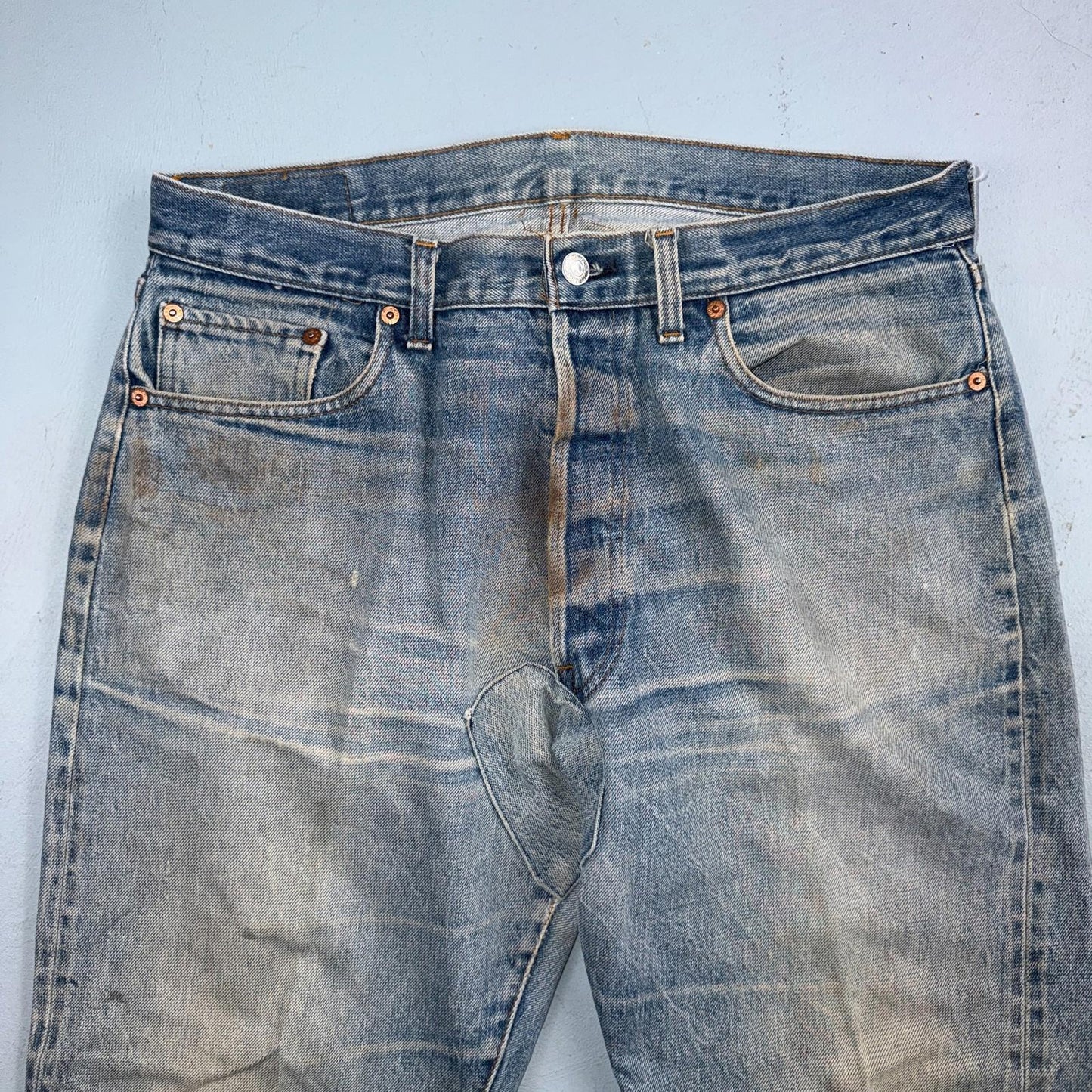 Levis 501 Vintage 80s Redline Selvedge USA XX Jeans Light Wash 36x34 Act 33x30