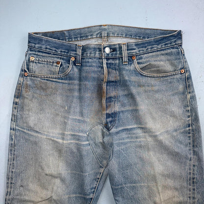 Levis 501 Vintage 80s Redline Selvedge USA XX Jeans Light Wash 36x34 Act 33x30