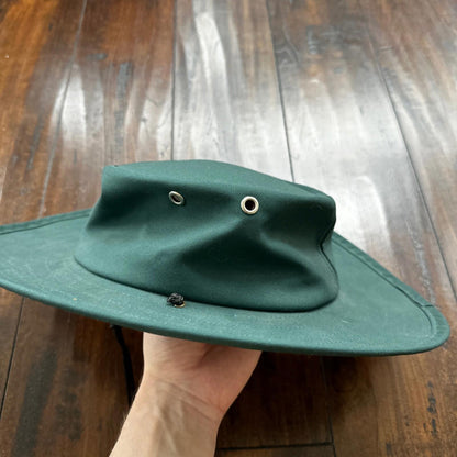 Vintage Summer Club Wide Brim Hat Australia Chin Strap Beach Sun Boho Green Hike