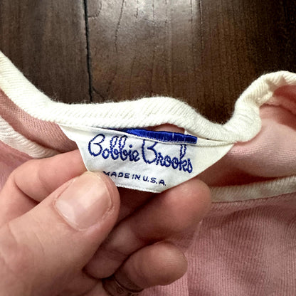 Vintage Bobbie Brooks Women's Pink Crewneck T-Shirt Size Small Rockabilly 80s