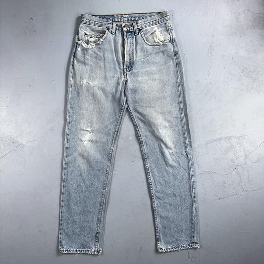 Levis 501 Vintage 90s Straight Leg Jeans 32x30 80s Light Wash Act 28x30 Thrashed