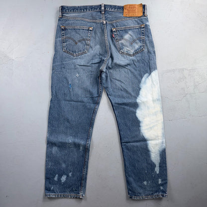 Levis 501 Vintage 90s USA XX Straight Leg Jeans Blue Light Wash 38x31 Act 35x28