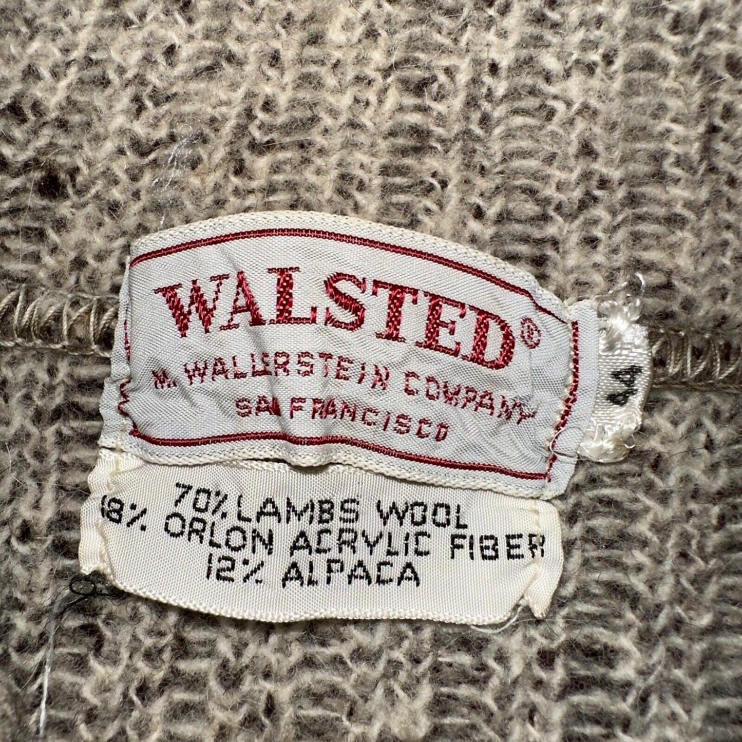 1950s Vintage Wool Pullover Sweater Shawl Novelty Walsted 44 Rockabilly 50s 60s