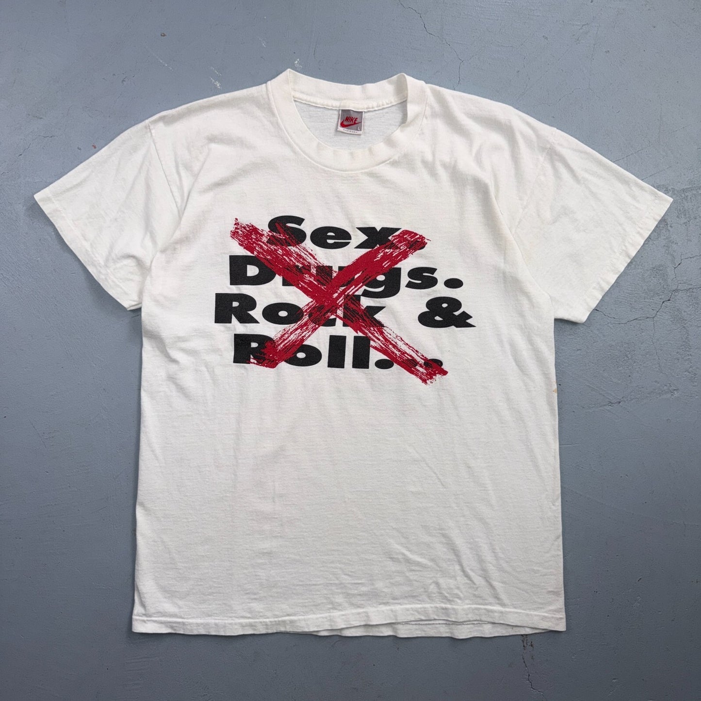 Nike 90s S*x Dr*gs Rock N Roll VTG T Shirt Basketball 1990s Vice Music Band