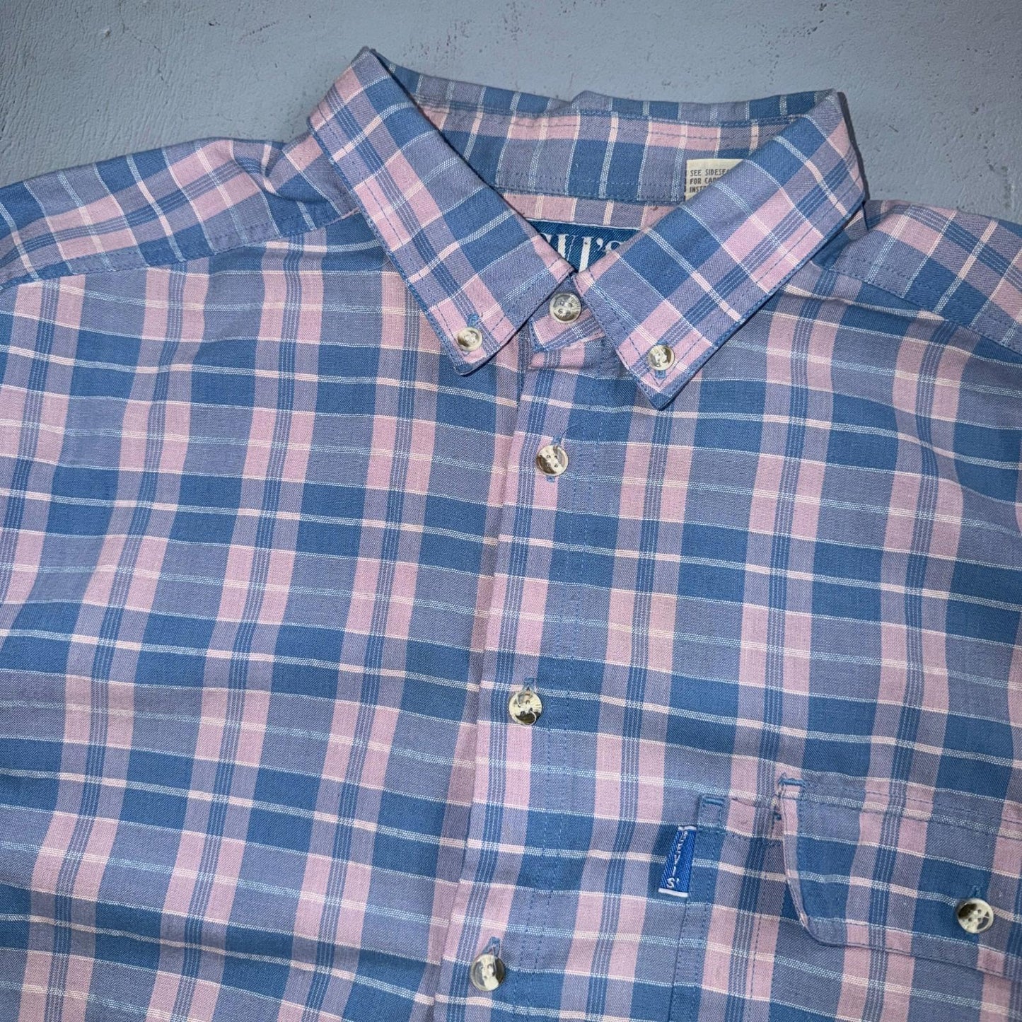 VTG Levis Sutter Creek Flannel Shirt Men’s XL Blue Plaid Blue Label BIG E 90s