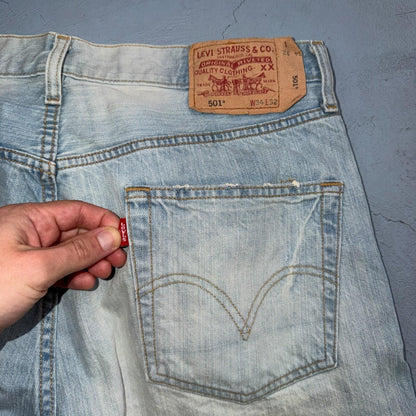 Levis 501 Vintage Y2K 90s XX Straight Leg Jeans Blue Light Wash 34x32 Act 33x32