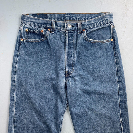 Levis 501 Vintage 80s USA XX Straight Leg Jeans Blue Light Wash 33x34 Act 31x32