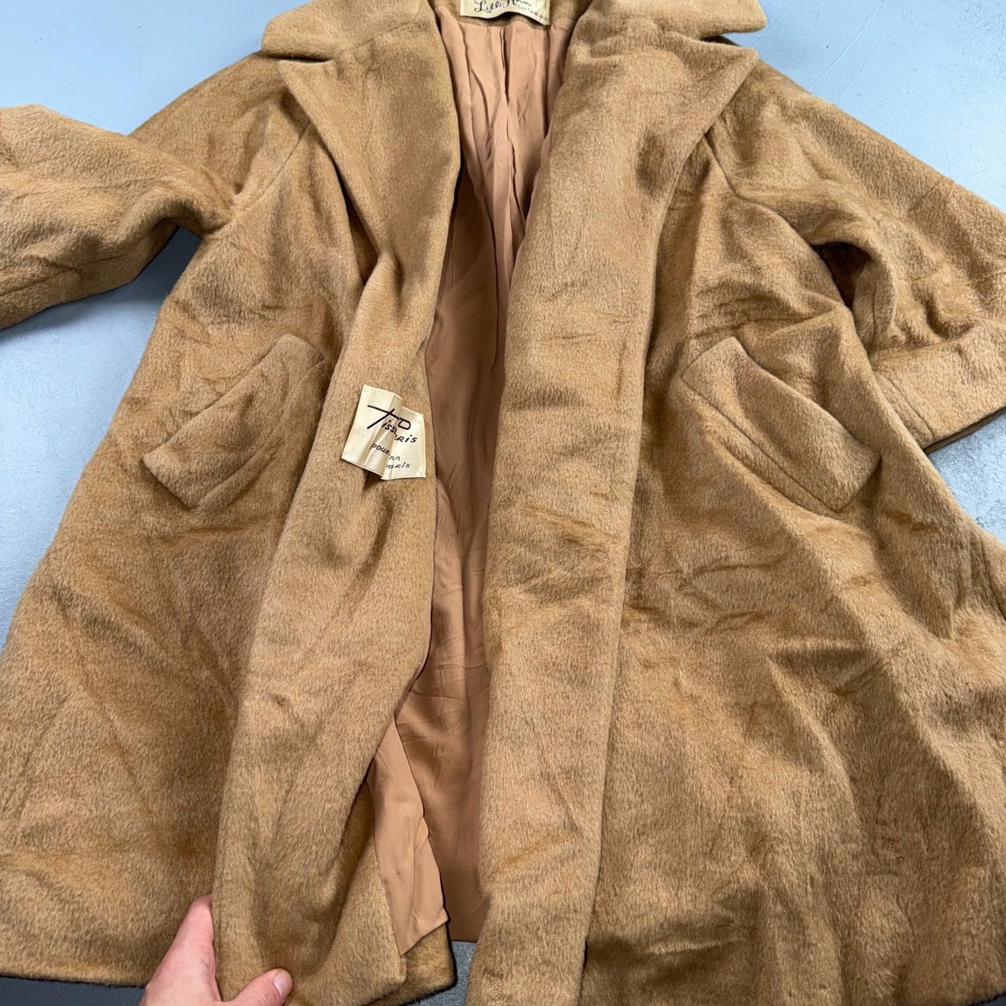 VTG Lilli Ann Tan Swing Coat Womens Tisse a Paris Brushed Wool San Francisco