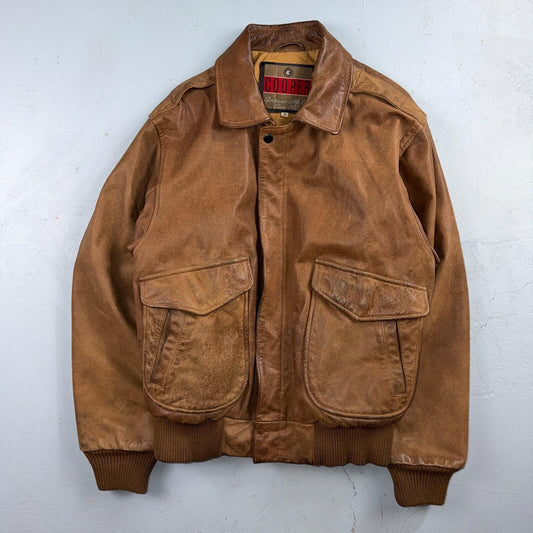 Vintage Cooper Type A2 Air Force Goatskin Pilot Leather Jacket M Smoker Smell