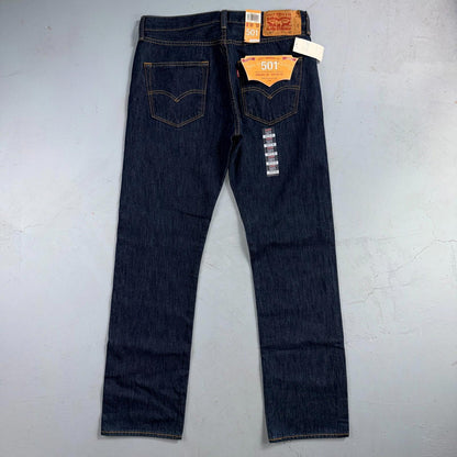 Levis 501 Vintage Y2K Deadstock XX Straight Leg Jeans Black Dark Wash 33x32