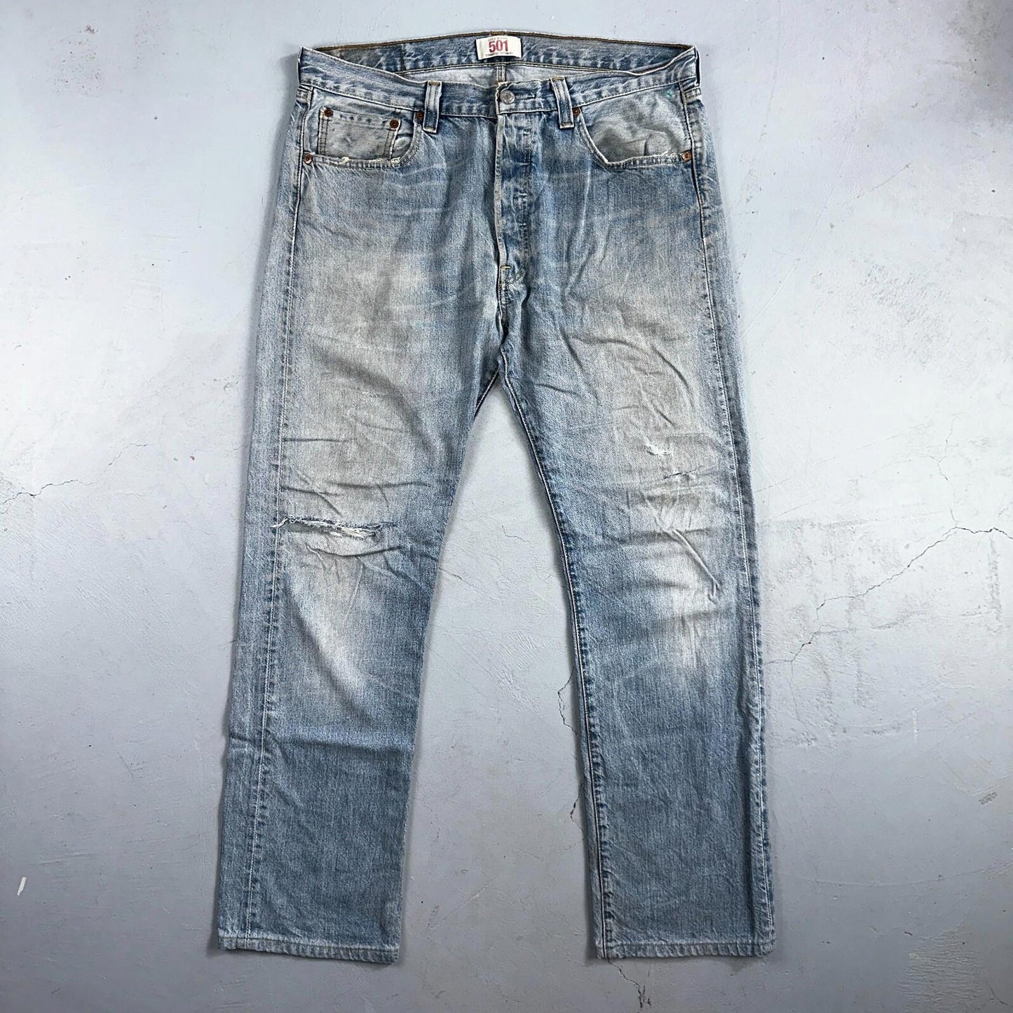 Levis 501 Vintage Y2K XX Straight Leg Jeans Blue Light Wash 34x34 Act 35x30
