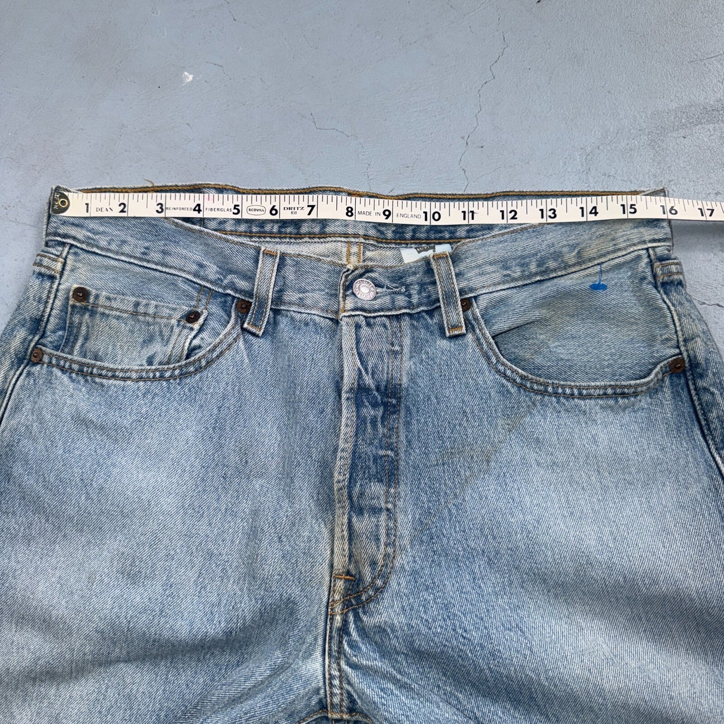 Levis 501 Vintage Y2K 90s XX Straight Leg Jeans Blue Light Wash 33x34 Act 32x32