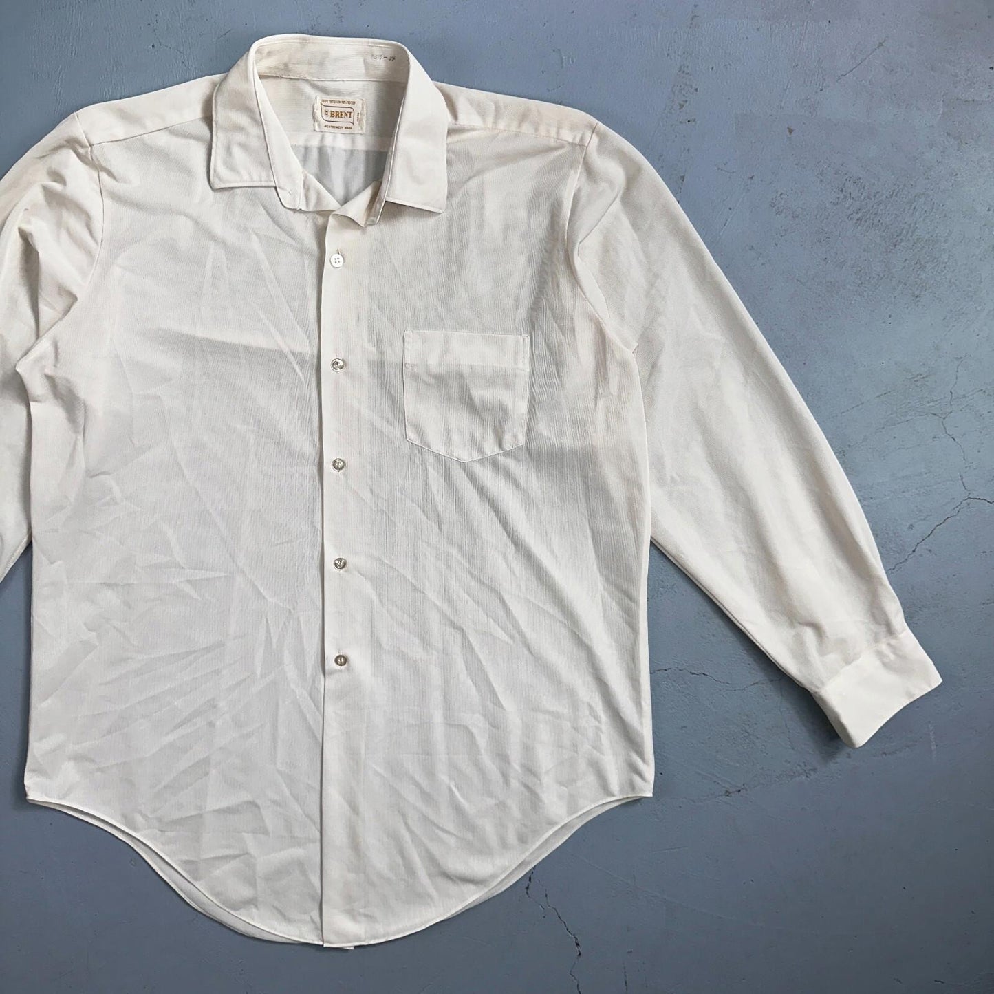 Vintage 60s Brent Shirt Tetoron Polyester Atomic Rockabilly Men 1960s Plain