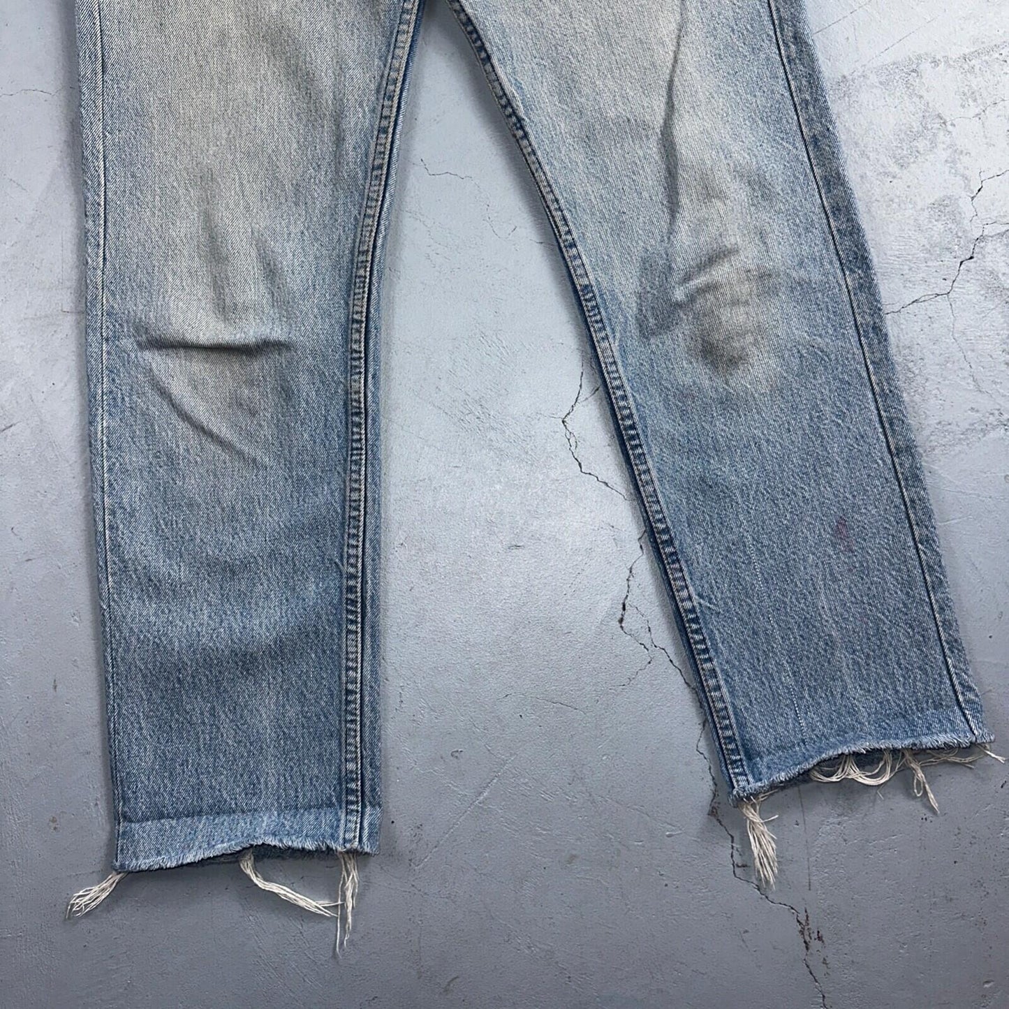 Levis 501 Vintage 80s USA XX Straight Leg Jeans Blue Light ALTERED Act 30x27