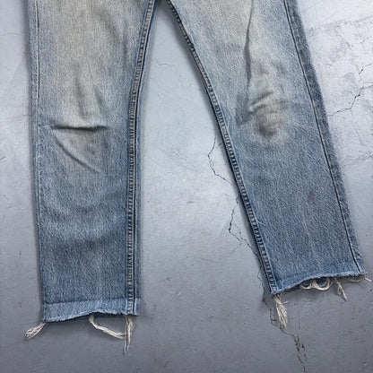 Levis 501 Vintage 80s USA XX Straight Leg Jeans Blue Light ALTERED Act 30x27
