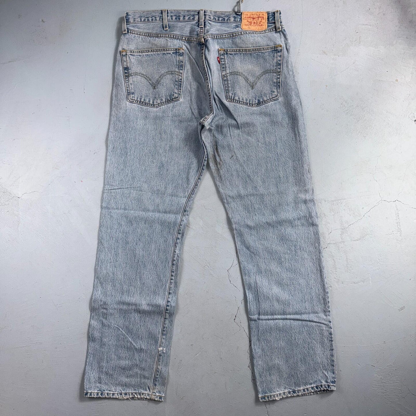 Levis 501 Vintage Y2K 90s XX Straight Leg Jeans Blue Light Wash 38x34 Act 36x34