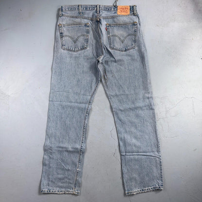Levis 501 Vintage Y2K 90s XX Straight Leg Jeans Blue Light Wash 38x34 Act 36x34