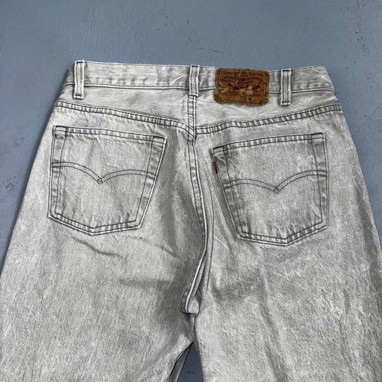 Levis 501 Vintage 90s USA XX Straight Leg Jeans Gray Light Wash 31x34 Act 29x32