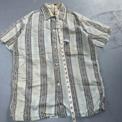 Vintage 60s Van Heusen Checker Button Up Shirt Made In USA Small Rockabilly Blue