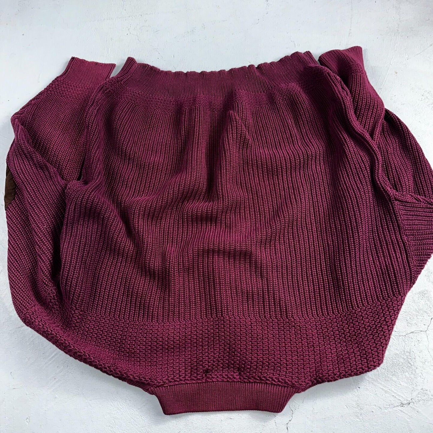 Eddie Bauer VTG 80s Sweater Mens Large Maroon Knit Henley Pullover Outdoor