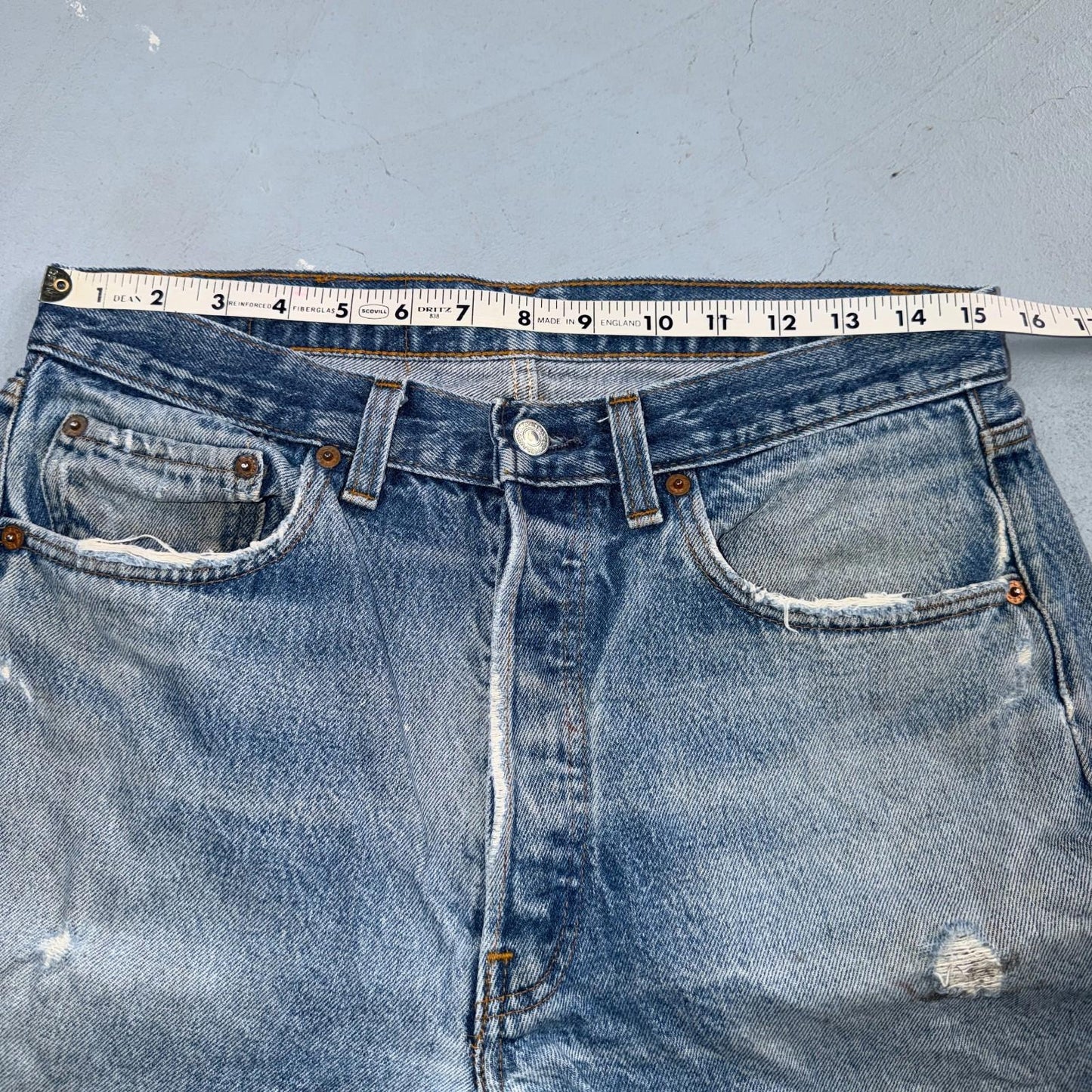 Levis 501 Vintage 80s USA XX Straight Leg Jeans Blue Med Wash 33x32 Act 31x31