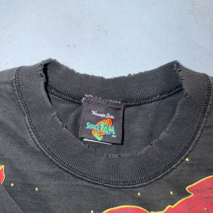 Vintage 1996 Taz Tasmanian Devil Looney Tunes Space Jam T Shirt AOP Graphic 90s