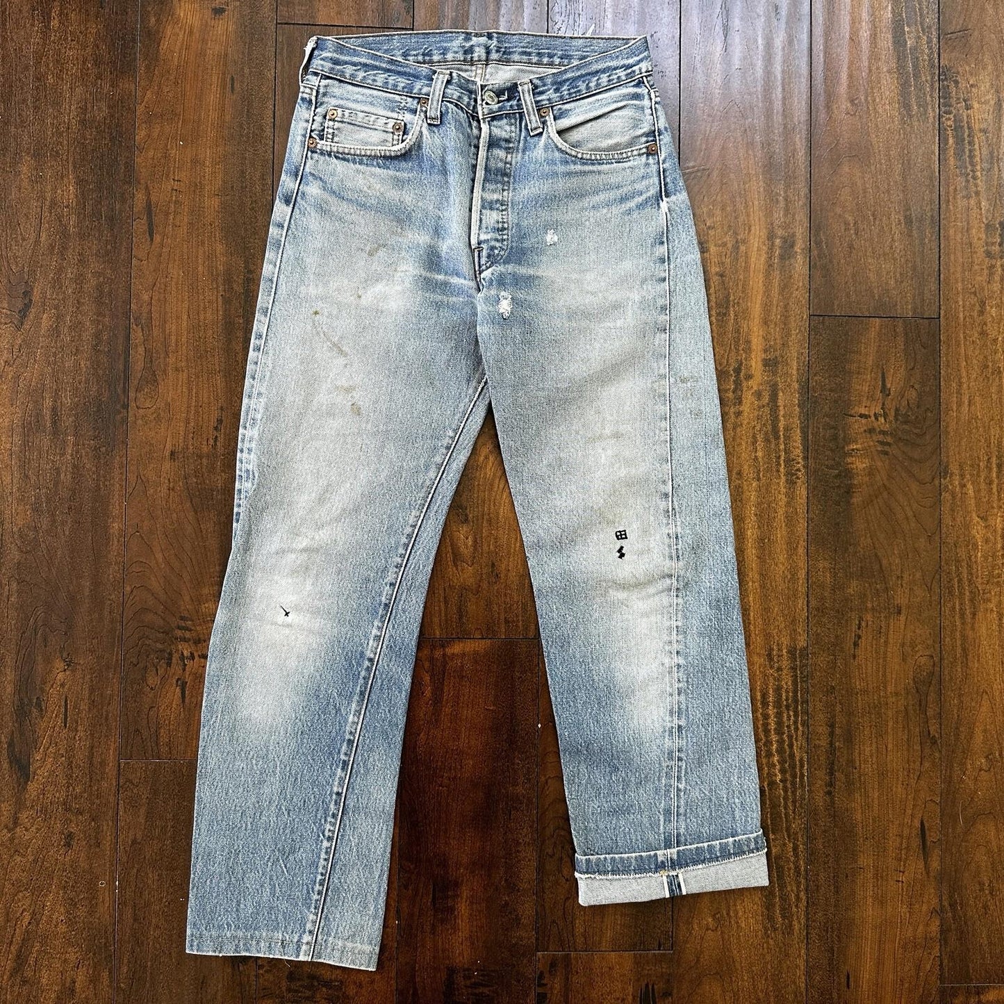 Levis Vintage 80s Redline Selvedge USA 501 XX Jeans 66 70s Light 30x33 Act 28x28