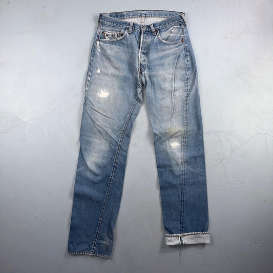 Levis 501 Vintage 80s Redline Selvedge USA XX Jeans Light Wash 34x38 Act 31x33