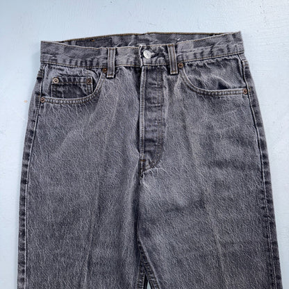 Levis 501 Vintage 80s USA XX Straight Leg Jeans Black Light Wash 30x32 Act 28x26