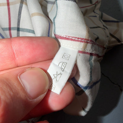 Burberrys London White Check Button Down Shirt 100% Cotton Men's L VTG Designer