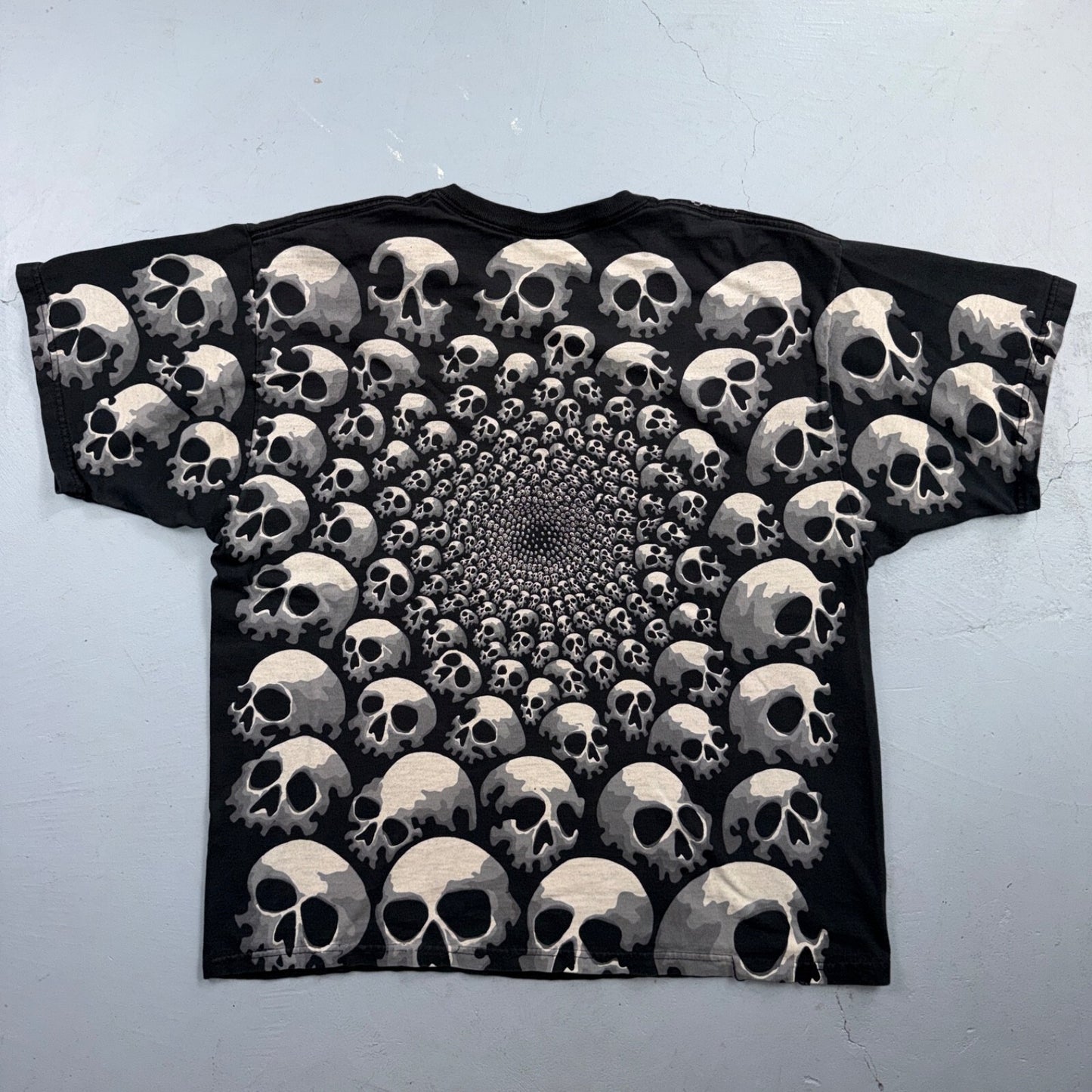 Vintage 90s 1992 Liquid Blue Chris Pinkerton Skull Graphic T Shirt Mens L Rare