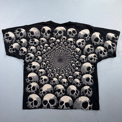 Vintage 90s 1992 Liquid Blue Chris Pinkerton Skull Graphic T Shirt Mens L Rare