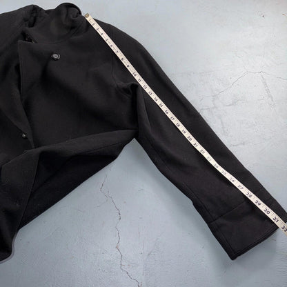Out Brook Women's Size 12 Black Button Up Coat Wool Long Classy VTG 80s 90s