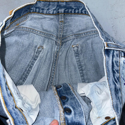 Levis 501 Vintage 90s USA XX Straight Leg Jeans Blue Light Wash 35x34 Act 33x30