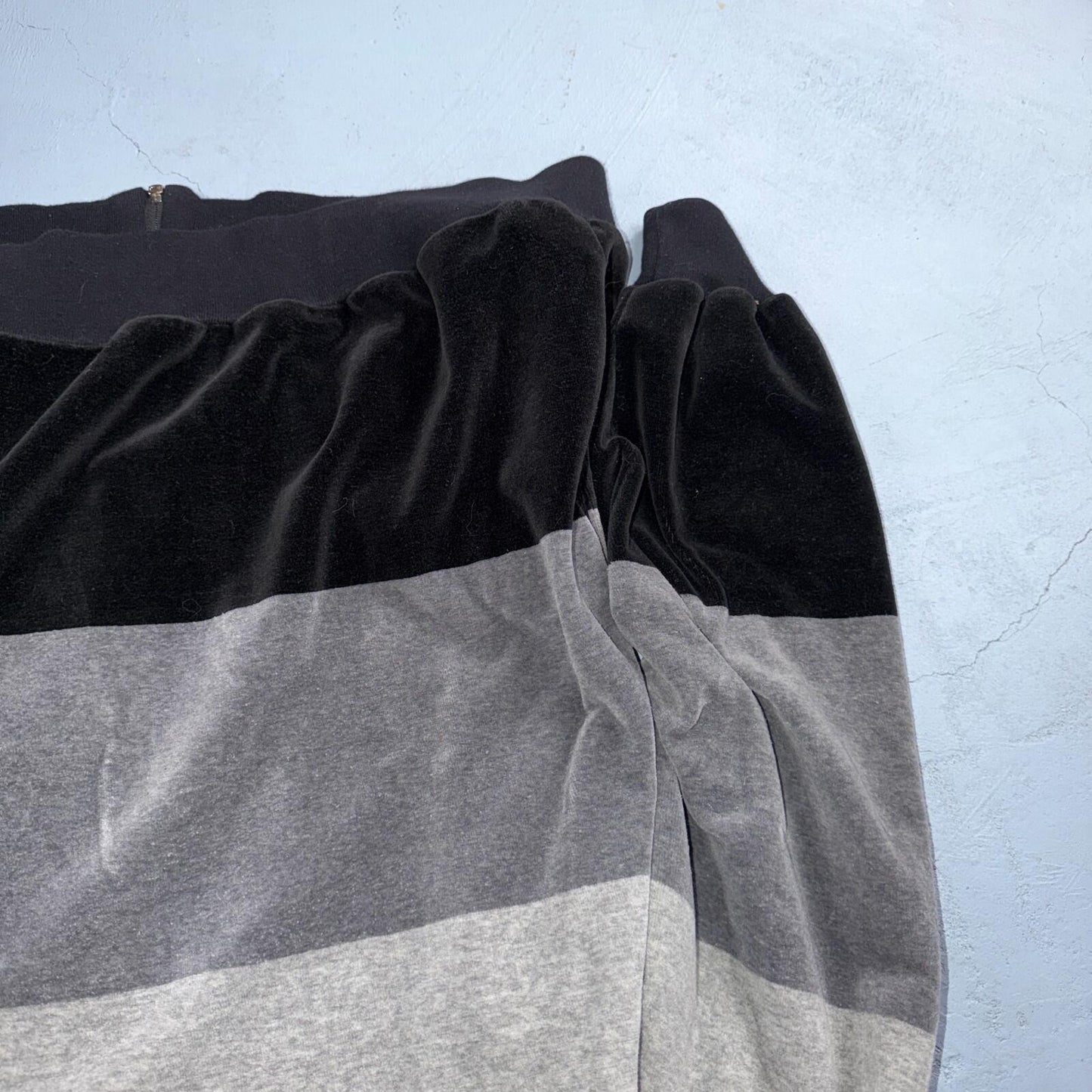 VTG Neiman Marcus Velour Track Jacket L Gray Zip USA 80s Loungewear Colorblock