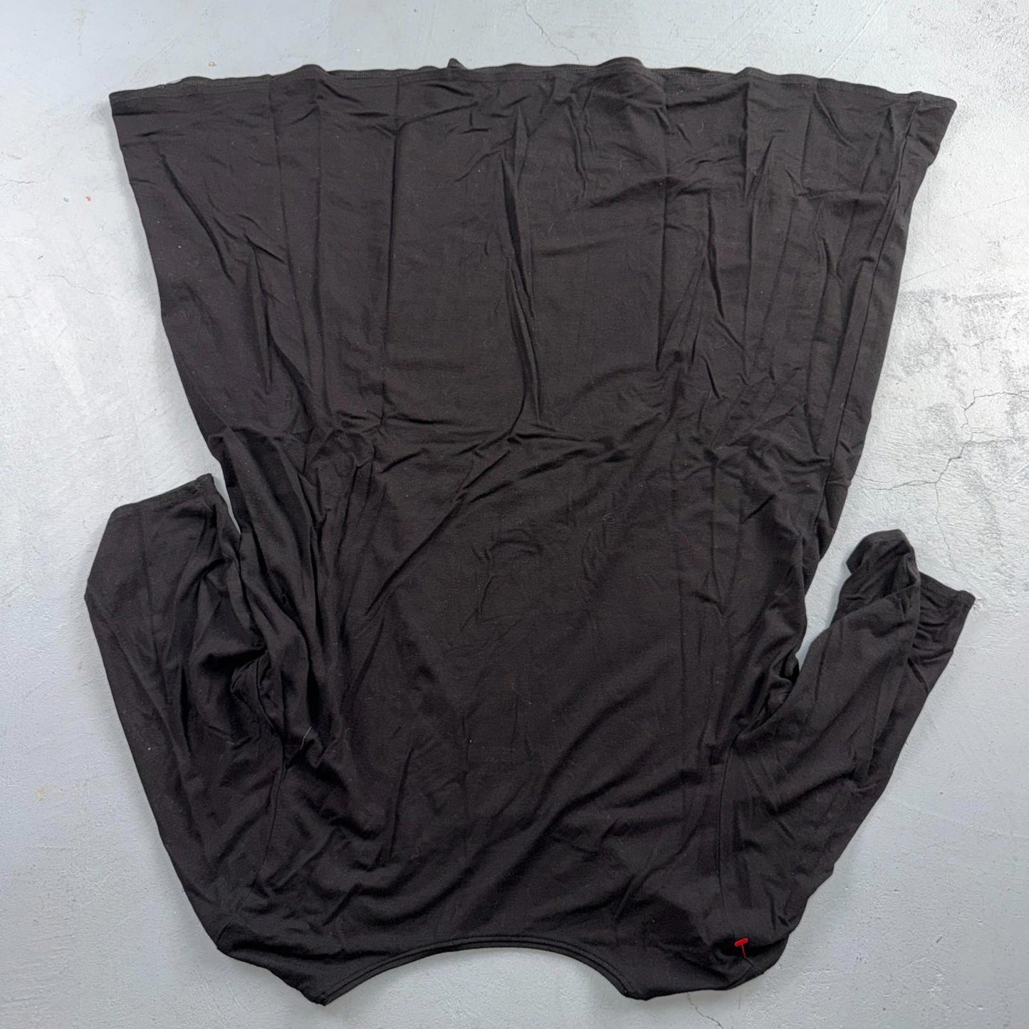 Eileen Fisher Tunic Dress Size Large L Black Stretch Knit Short Sleeve