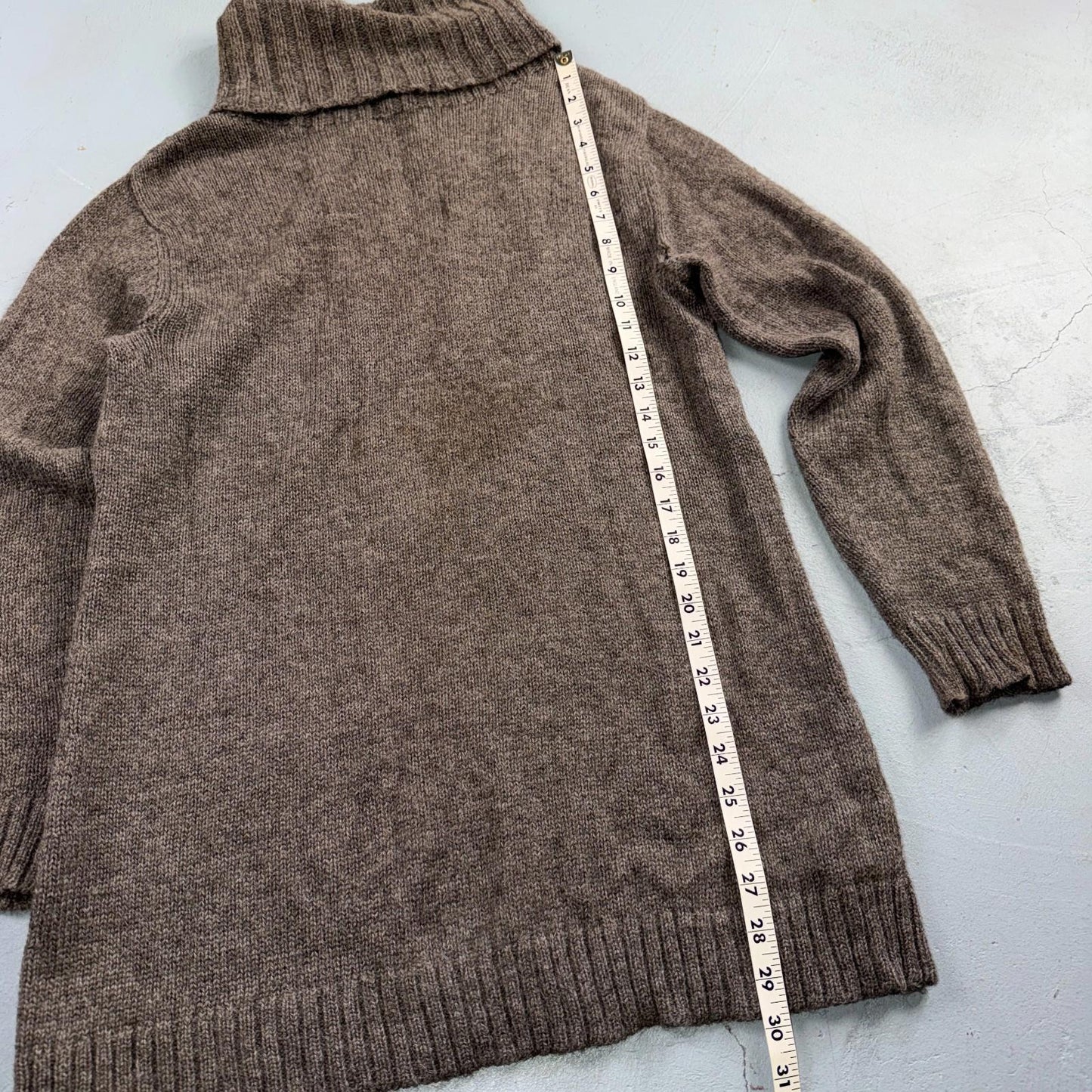 Eileen Fisher 100% Baby Alpaca Turtleneck Sweater Brown Size Small Luxury