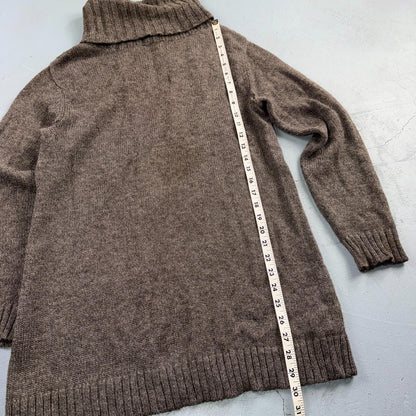 Eileen Fisher 100% Baby Alpaca Turtleneck Sweater Brown Size Small Luxury